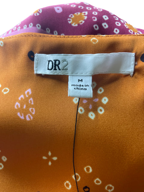 Blusa Dr2 Estampado Cuello v Naranja - Talla M