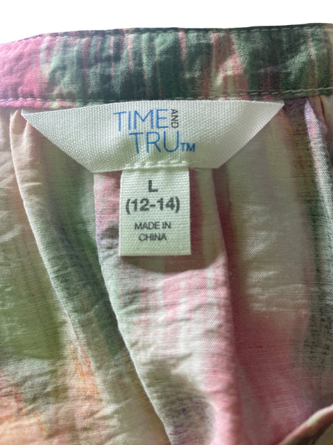Vestido Time & Tru Estampado Midi Rosado - Talla L