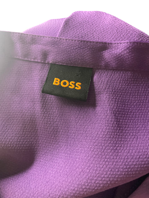 Vestido Hugo Boss Abullonado Midi Morado - Talla M