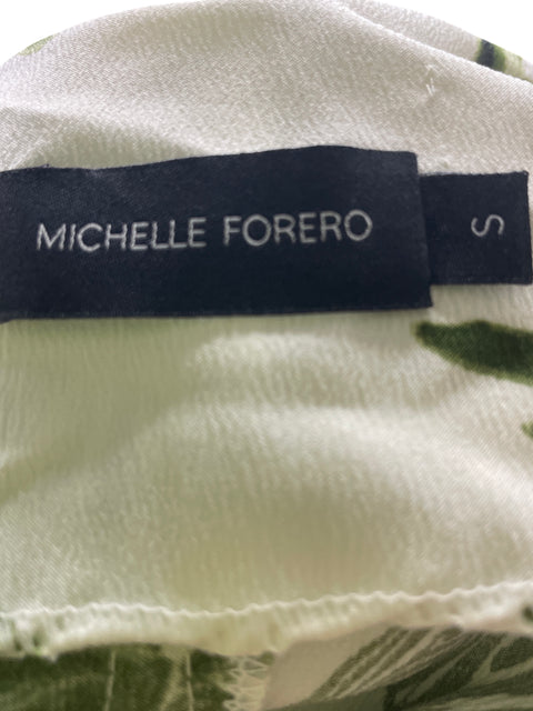 Vestido Michelle Forero Tiras Ruchas Verde - Talla S