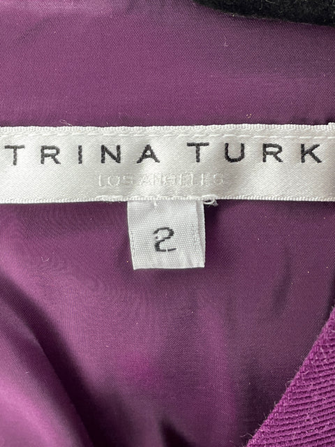 Vestido Trina Turk Midi Estampado Morado - Talla 2