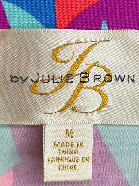 Vestido By Julie Brown Midi Cuello v Rosado - Talla M