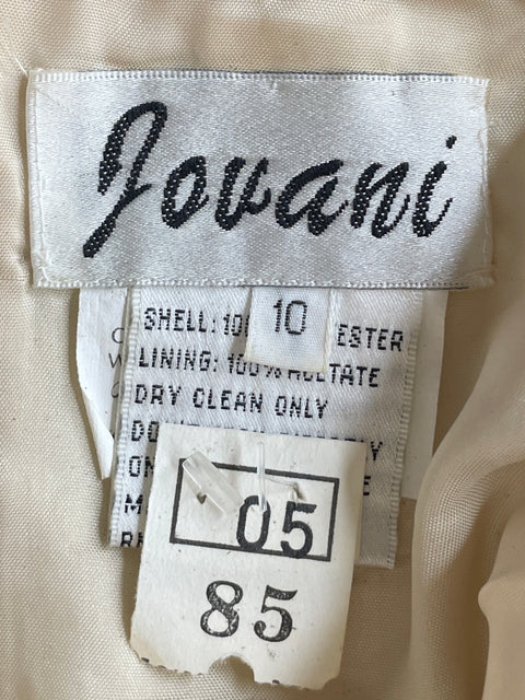 Vestido De Fiesta Jovani Strapless Pedrería Beige - Talla 10