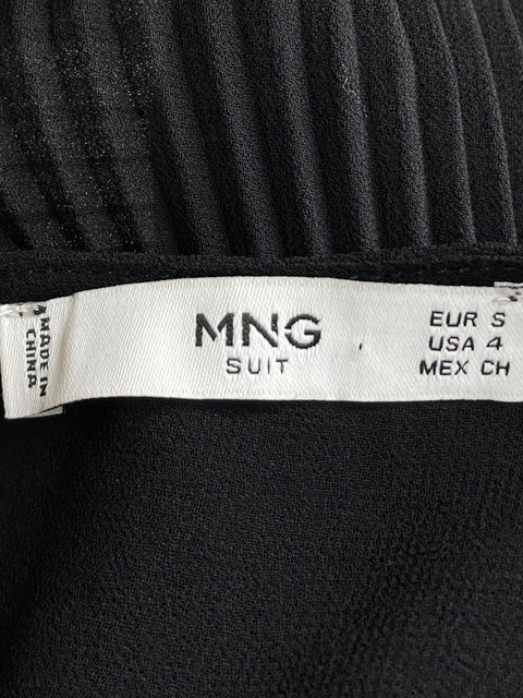Vestido Mango Midi Plisado Negro - Talla S