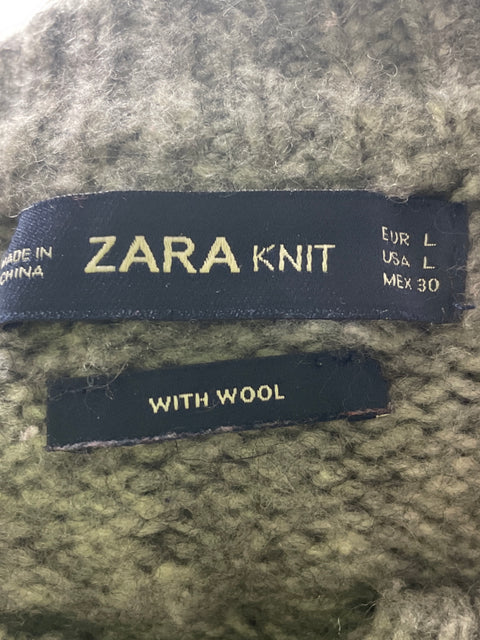 Abrigo Zara Manga larga Cuello redondo Gris - Talla L