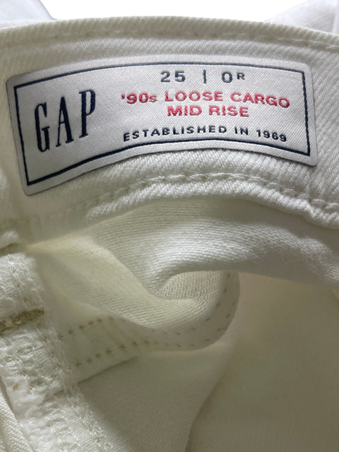 Pantalón Gap Ajustado Cargo Blanco - Talla 25
