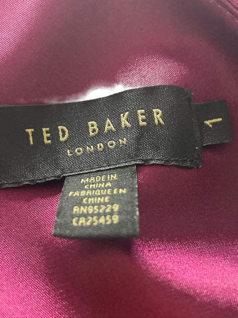Vestido Ted Baker Oneshoulder Midi Morado - Talla XS