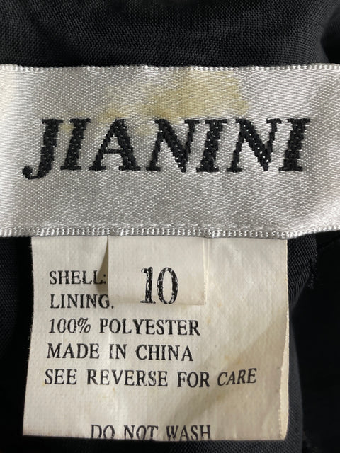 Vestido De Fiesta Jianini Maxi Bordado Negro - Talla 10