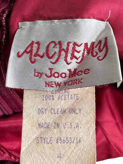 Vestido Alchemy By Joo Terciopelo Rojo - Talla 4