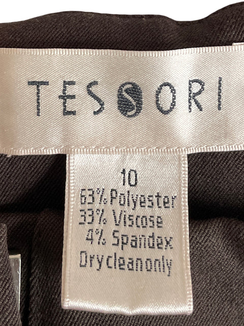 Pantalón Tessori Wide-leg Marrón - Talla 10