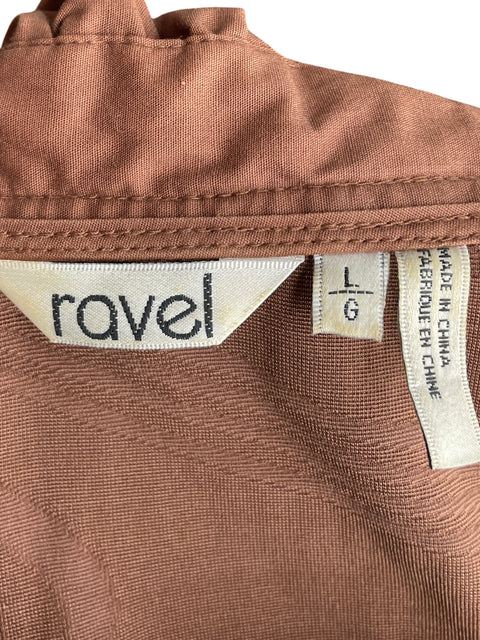 Blusa Ravel Manga larga Vuelos Marrón - Talla L