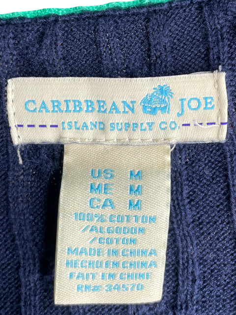 Suéter Caribbean Joe de Algodón Punto Azul - Talla M