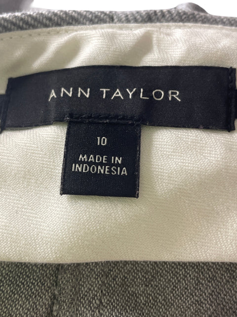 Pantalón Ann Taylor Recto Wide-leg Gris - Talla 10