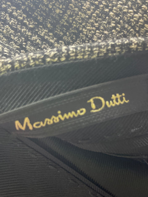 Pantalón Massimo Dutti Texturizado Recto Gris - Talla 10