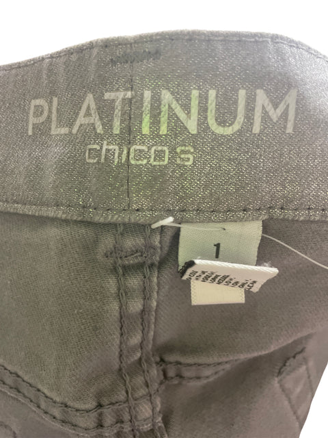 Pantalón Platinum Satinado Ajustado Gris - Talla S