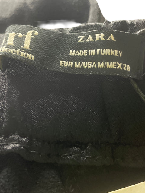 Pantalón Zara Satinado Palazo Negro - Talla M