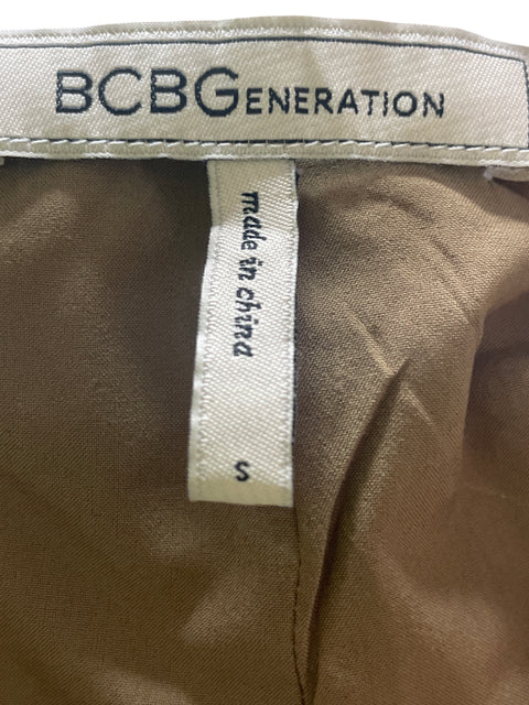 Pantalón Bcbg Elastico Ajustado Marrón - Talla S