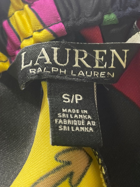 Pantalón Ralph Lauren Estampado Palazo Negro - Talla S