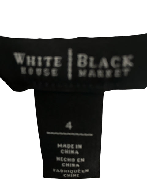 Blusa White House Black Market Transparente Floral Blanco - Talla 4