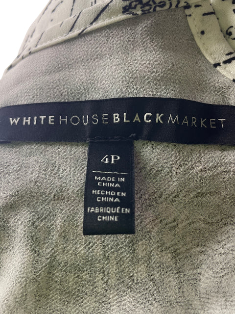 Blusa White House Black Market Estampado Tiras Negro - Talla 4