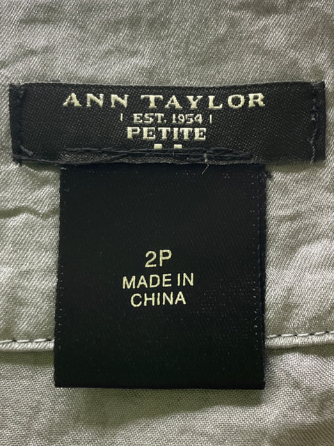 Blusa Ann Taylor Apliques Halter Gris - Talla 2