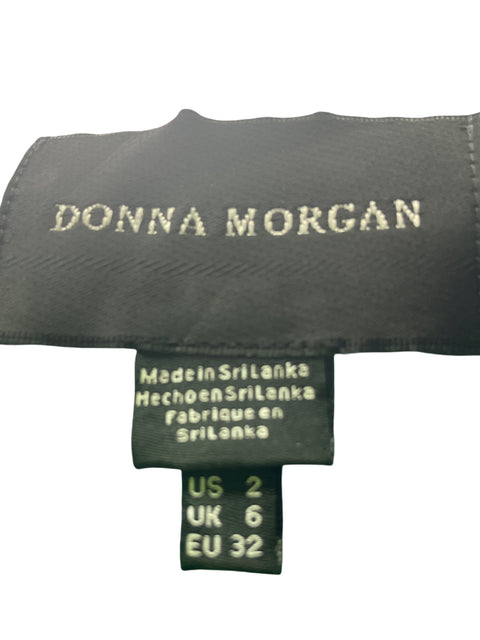 Vestido Donna Morgan de Algodón Manga corta Cuello v Azul - Talla 2