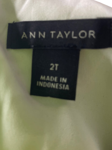 Vestido Ann Taylor de Viscosa Estampado Maxi Verde - Talla 2