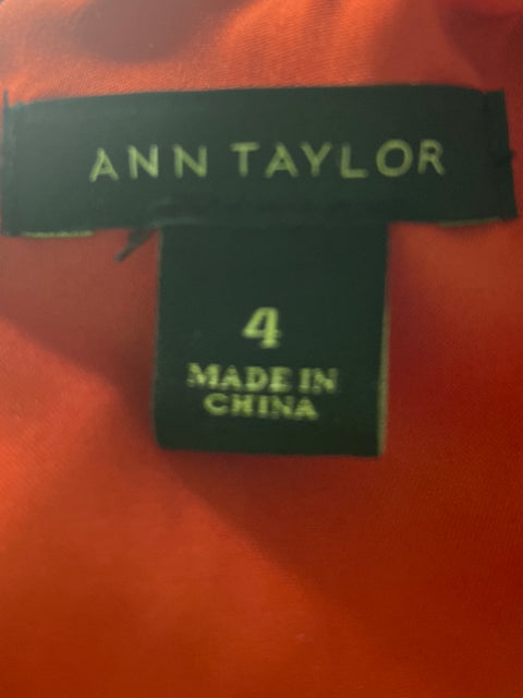 Vestido Ann Taylor Encaje Sin mangas Rojo - Talla 4
