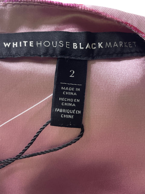 Vestido White House Black Market Floral Sin mangas Rosado - Talla 2