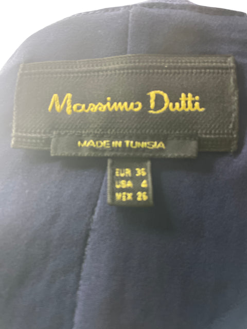 Vestido Massimo Dutti Cuello v Maxi Azul - Talla 4
