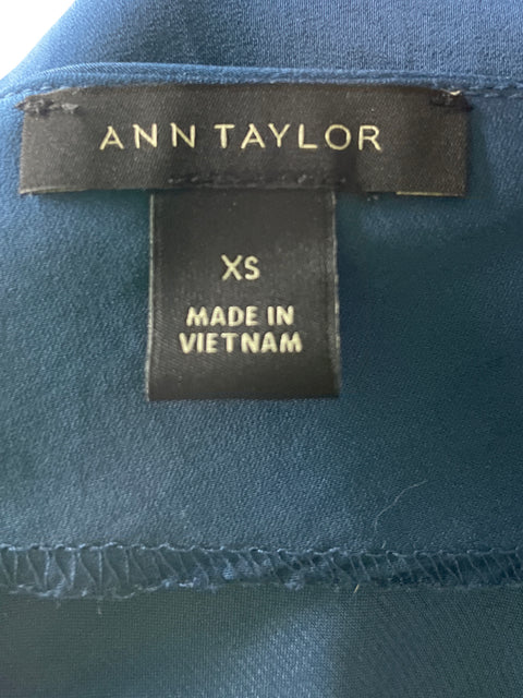 Vestido Ann Taylor Cuello v Suelto Azul - Talla XS