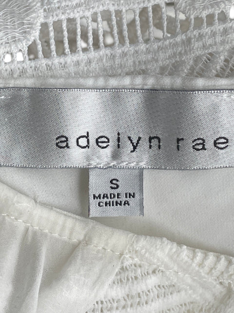 Vestido Adelyn Rae Midi Troquelado Blanco - Talla S