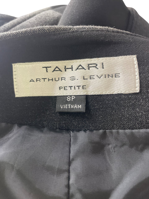 Blazer Tahari Abierto Rayas Negro - Talla 8