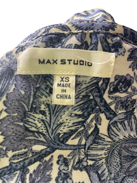 Blusa Max Studio Estampado Manga corta Azul - Talla XS