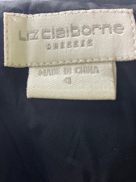 Vestido Liz Claiborne Oneshoulder Ajustado Negro - Talla 4