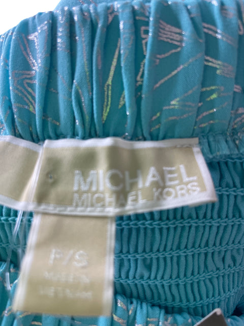 Vestido Michael Kors Estampado Midi Azul - Talla XS