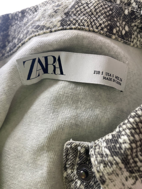 Chaqueta Zara de Algodón Estampado Botones Blanco - Talla S