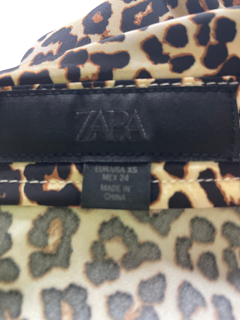 Falda Zara Animal print Maxi Marrón - Talla XS
