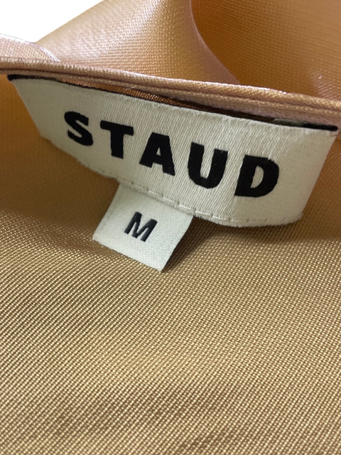 Vestido Staud Halter Satinado Marrón - Talla M