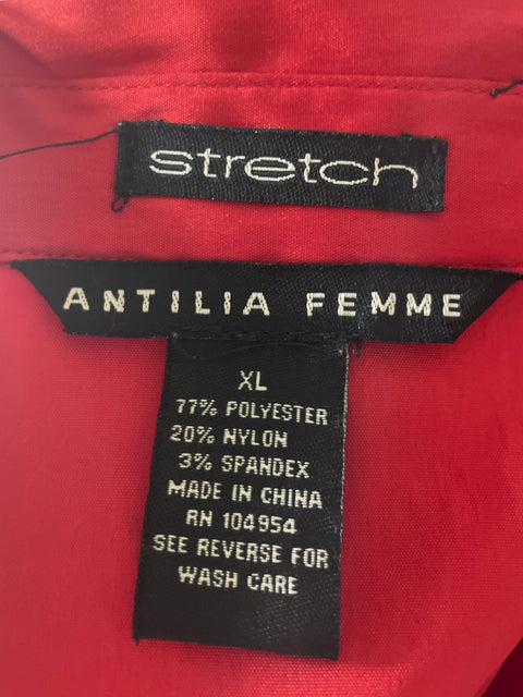 Blusa Antilia Femme Botones Suelto Rojo - Talla XL