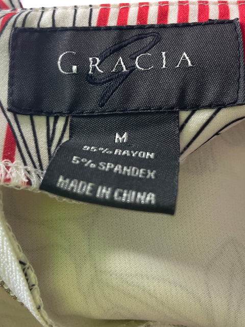 Blusa Gracia Elastico Estampado Rosado - Talla M