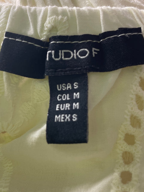 Conjunto Studio F de Algodón Falda/blusa Abullonado Beige - Talla S