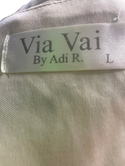 Vestido Via Vai Estampado Cuello v Beige - Talla L