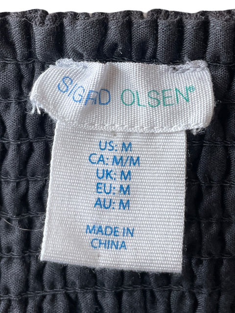 Falda Sigrid Olsen Midi Cruzado Negro - Talla M