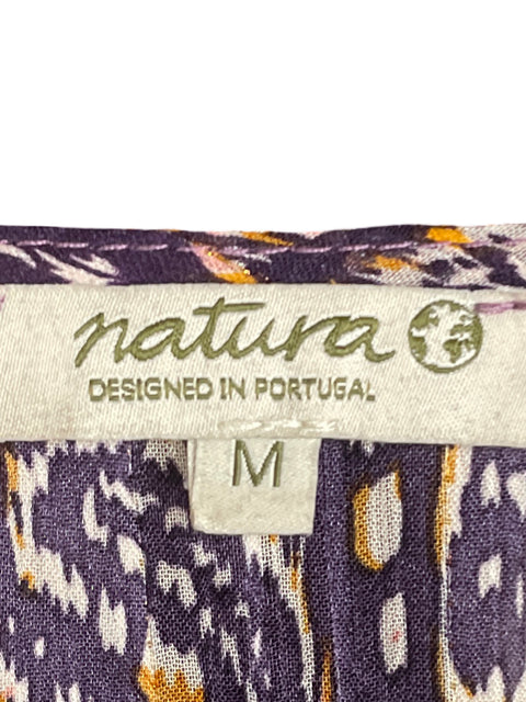 Vestido Natura Cuello v Brillo Morado - Talla M