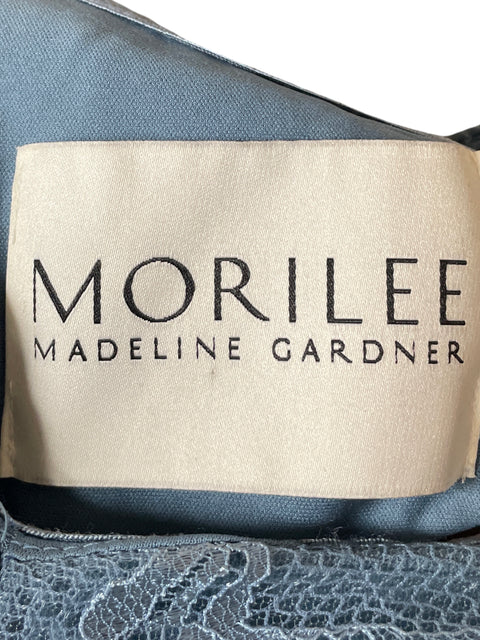 Vestido Morilee Por Madeline Gardner Vuelos Encaje Azul - Talla S