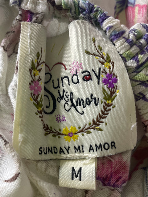 Vestido Sunday Mi Amor Floral Halter Rosado - Talla M