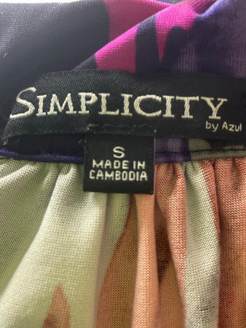Blusa Simplicity Ruchas Estampado Rojo - Talla S