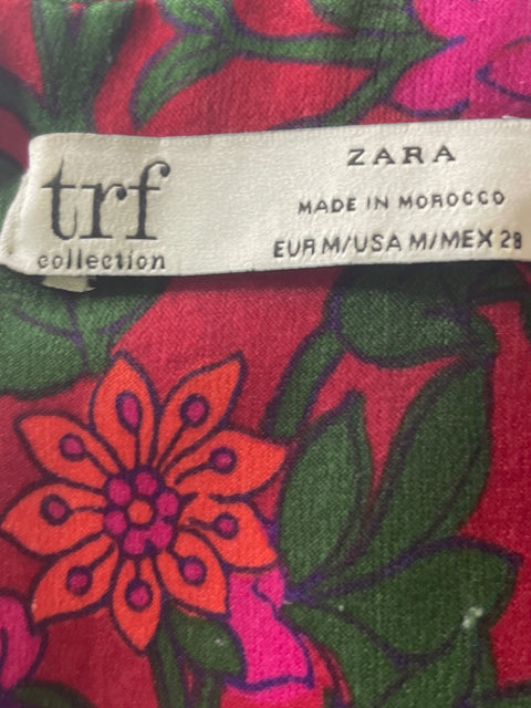 Blusa Zara Manga corta Cuello v Rojo - Talla M