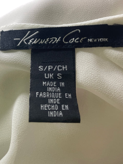 Blusa Kenneth Cole Liso Cuello v Blanco - Talla S